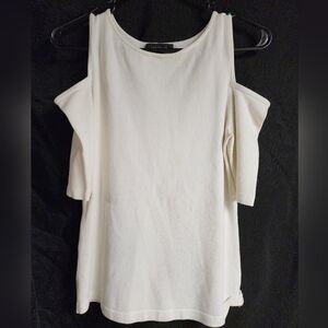 Ann Taylor Cold Shoulder White Blouse